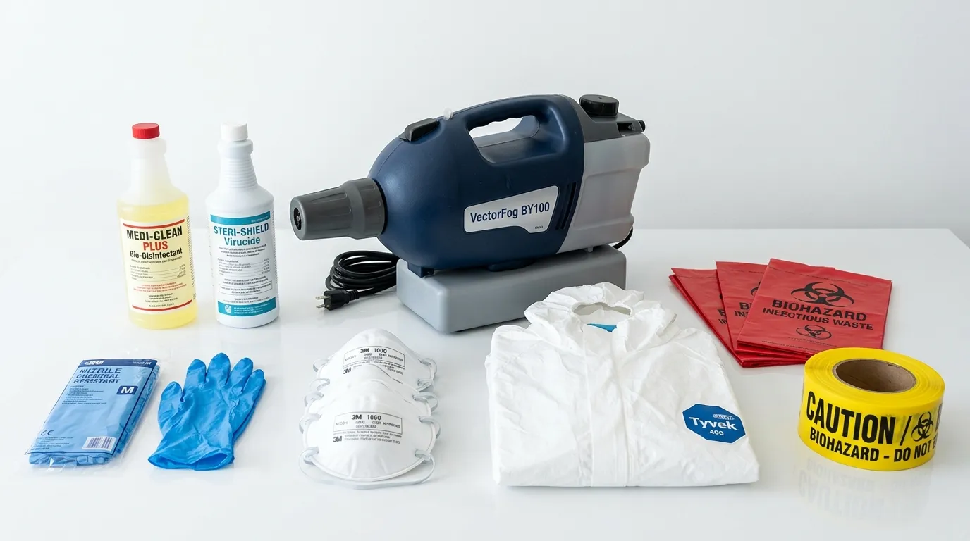 Professional biohazard remediation crew working in Huntley